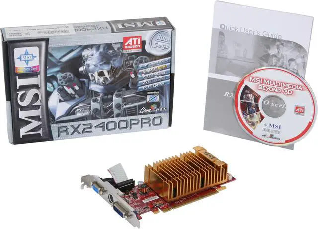 Alt view image 5 of 5 - MSI Radeon HD 2400PRO Support up to 512M(256MB onboard) GDDR2 PCI Express x16 Graphics Card RX2400PRO-TD256EH