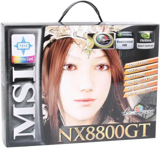 Alt view image 8 of 8 - MSI NX8800GT-T2D512E-OC GeForce 8800GT 512MB 256-bit GDDR3 PCI Express 2.0 x16 HDCP Ready SLI Supported Video Card
