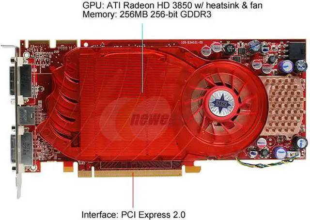Alt view image 3 of 7 - MSI Radeon HD 3850 256MB GDDR3 PCI Express 2.0 x16 CrossFireX Support Graphics Card RX3850-T2D256E OC