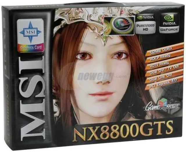 Alt view image 8 of 8 - MSI GeForce 8800GTS (G92) 512MB GDDR3 PCI Express 2.0 x16 SLI Support Graphics Card NX8800GTS-T2D512E OC