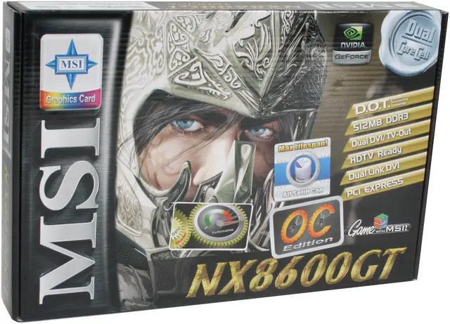 Alt view image 8 of 8 - MSI GeForce 8600 GT 512MB GDDR3 PCI Express x16 SLI Support Graphics Card NX8600GT-T2D512E OC
