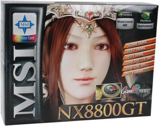 Alt view image 8 of 8 - MSI GeForce 8800 GT 512MB GDDR3 PCI Express 2.0 x16 SLI Support Graphics Card NX8800GT 512M OC