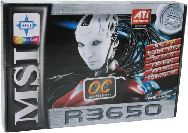 Alt view image 6 of 6 - MSI Radeon HD 3650 512MB GDDR3 PCI Express 2.0 x16 CrossFireX Support Graphics Card R3650-T2D512 OC