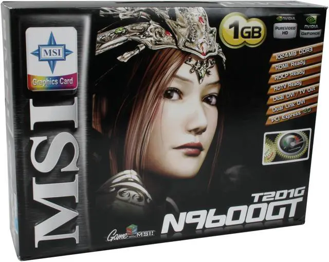 Alt view image 7 of 7 - MSI GeForce 9600 GT 1GB GDDR3 PCI Express 2.0 x16 SLI Support Graphics Card N9600GT-T2D1G OC