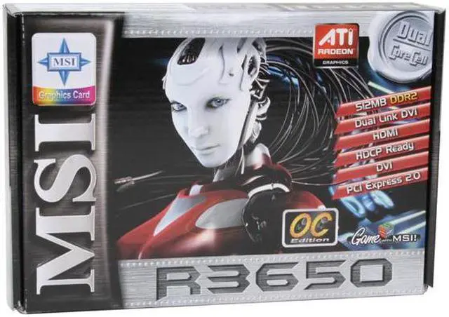 Alt view image 7 of 7 - MSI Radeon HD 3650 512MB GDDR2 PCI Express 2.0 x16 Graphics Card R3650-MD512 OC