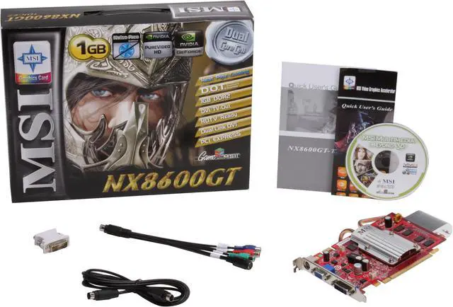 Alt view image 2 of 2 - MSI GeForce 8600 GT 1GB GDDR2 PCI Express x16 SLI Support Graphics Card NX8600GT-TD1GEZ