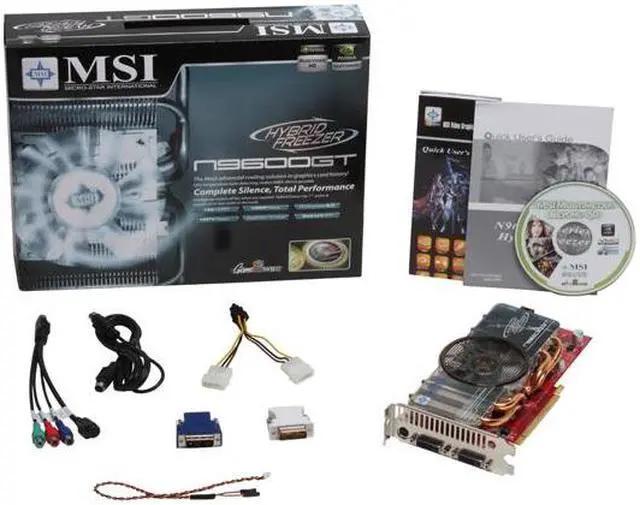 Alt view image 6 of 6 - MSI GeForce 9600 GT 1GB GDDR3 PCI Express 2.0 x16 SLI Support Graphics Card 9600GT Hybrid freezer OC