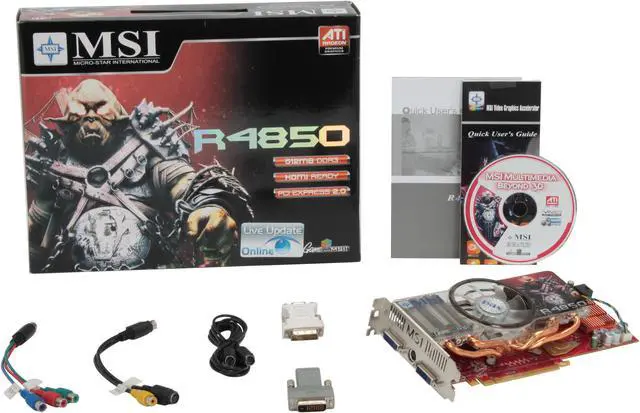 Alt view image 6 of 6 - MSI Radeon HD 4850 512MB GDDR3 PCI Express 2.0 x16 CrossFireX Support Graphics Card R4850-512M