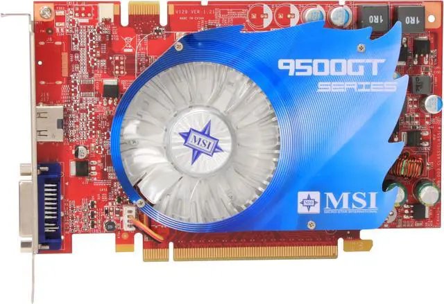 Alt view image 3 of 5 - MSI GeForce 9500 GT 512MB GDDR3 PCI Express 2.0 x16 SLI Support Graphics Card N9500GT MD512 D3