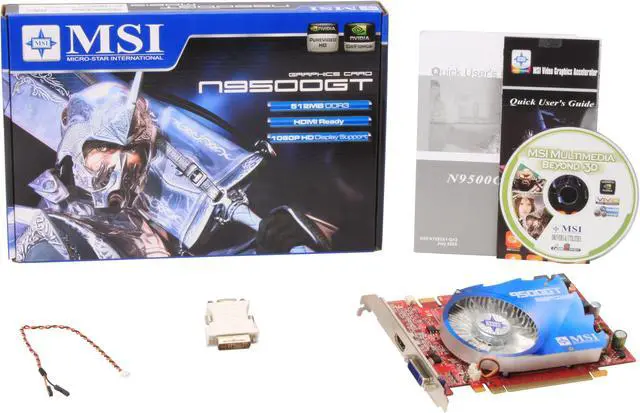 Alt view image 5 of 5 - MSI GeForce 9500 GT 512MB GDDR3 PCI Express 2.0 x16 SLI Support Graphics Card N9500GT MD512 D3