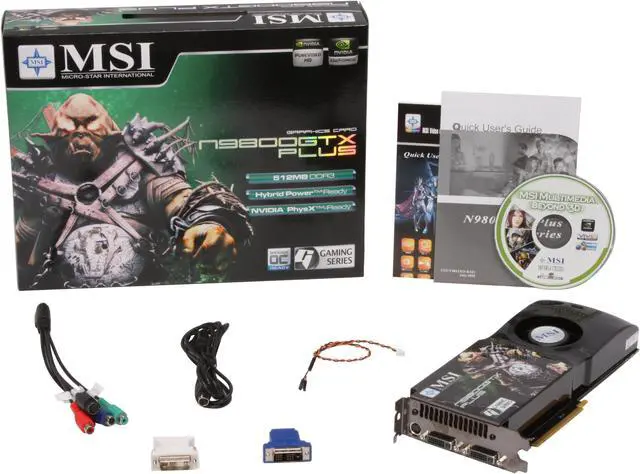 Alt view image 6 of 6 - MSI GeForce 9800 GTX+ 512MB GDDR3 PCI Express 2.0 x16 SLI Support Graphics Card N9800GTX PLUS T2D512 OC