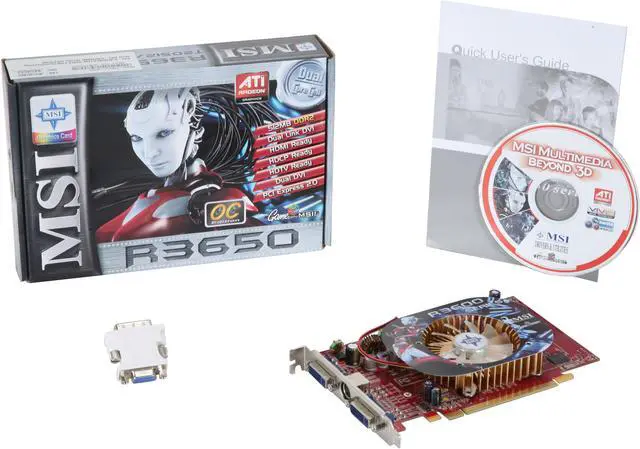 Alt view image 5 of 5 - MSI Radeon HD 3650 512MB GDDR2 PCI Express 2.0 x16 CrossFireX Support Graphics Card R3650-T2D512-OC/D2