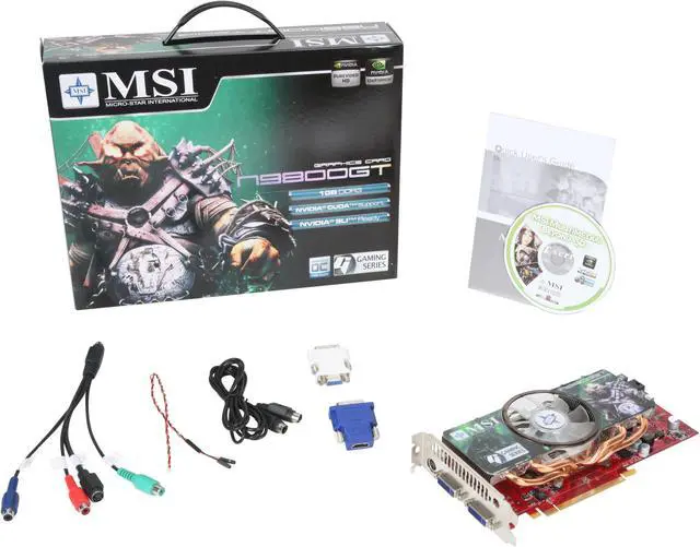 Alt view image 6 of 6 - MSI GeForce 9800 GT 1GB GDDR3 PCI Express 2.0 x16 SLI Support Graphics Card N9800GT-T2D1G-OC