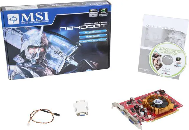 Alt view image 5 of 5 - MSI GeForce 9400 GT 512MB GDDR2 PCI Express 2.0 x16 Graphics Card N9400GT-MD512