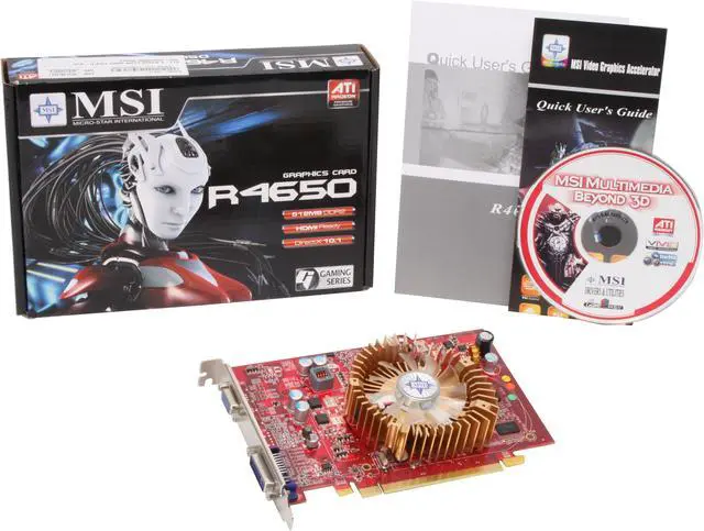 Alt view image 5 of 5 - MSI Radeon HD 4650 512MB GDDR2 PCI Express 2.0 x16 Graphics Card R4650-D512