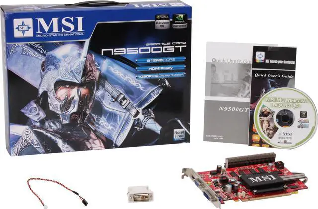 Alt view image 5 of 5 - MSI GeForce 9500 GT 512MB GDDR2 PCI Express 2.0 x16 Graphics Card N95GT-MD512Z