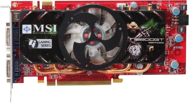 Alt view image 3 of 6 - MSI GeForce 9800 GT 512MB GDDR3 PCI Express 2.0 x16 SLI Support Graphics Card N9800GT 512OC