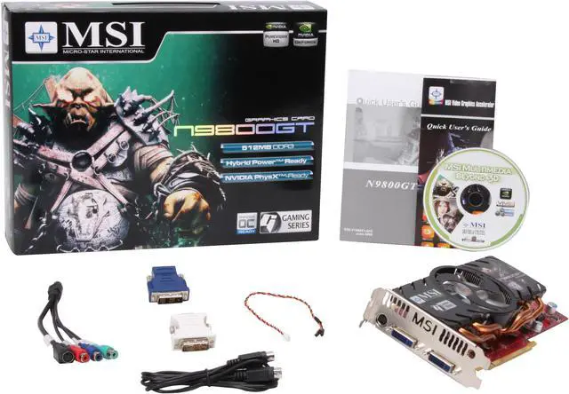 Alt view image 6 of 6 - MSI GeForce 9800 GT 512MB GDDR3 PCI Express 2.0 x16 SLI Support Graphics Card N9800GT 512OC