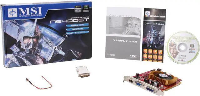 Alt view image 5 of 5 - MSI GeForce 9400 GT 256MB GDDR2 PCI Express x16 Graphics Card N9400GT-MD256