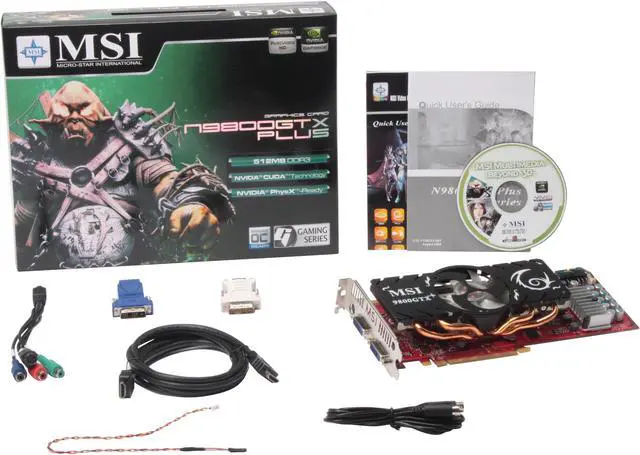 Alt view image 6 of 6 - MSI GeForce 9800 GTX+ 512MB GDDR3 PCI Express 2.0 x16 SLI Support Graphics Card N9800GTX Plus-512M OC