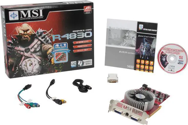 Alt view image 6 of 6 - MSI Radeon HD 4830 512MB GDDR3 PCI Express 2.0 x16 CrossFireX Support Graphics Card R4830-T2D512 OC