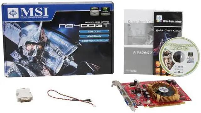 Alt view image 4 of 4 - MSI GeForce 9400 GT 1GB GDDR2 PCI Express 2.0 x16 Graphics Card N9400GT-MD1G