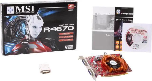Alt view image 5 of 5 - MSI Radeon HD 4670 1GB GDDR3 PCI Express 2.0 x16 CrossFireX Support Graphics Card R4670-2D1G/D3