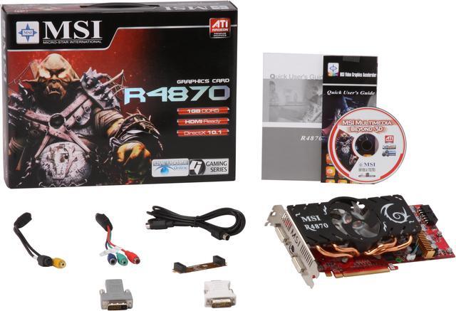 Alt view image 6 of 6 - MSI Radeon HD 4870 1GB GDDR5 PCI Express 2.0 x16 CrossFireX Support Graphics Card R4870-T2D1G