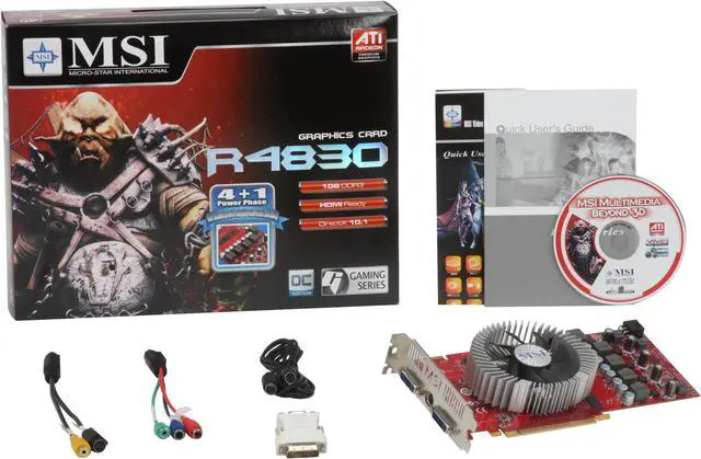 Alt view image 6 of 6 - MSI Radeon HD 4830 1GB GDDR3 PCI Express 2.0 x16 CrossFireX Support Graphics Card R4830-T2D1G OC