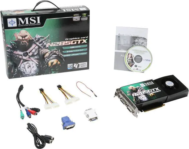 Alt view image 6 of 6 - MSI GeForce GTX 285 1GB GDDR3 PCI Express 2.0 x16 SLI Support Graphics Card N285GTX-T2D1G-OC