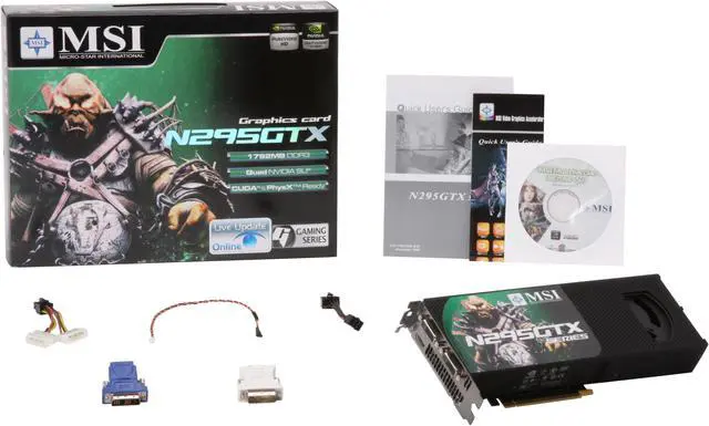 Alt view image 6 of 6 - MSI GeForce GTX 295 1792MB GDDR3 PCI Express 2.0 x16 SLI Support Graphics Card N295GTX-M2D1792