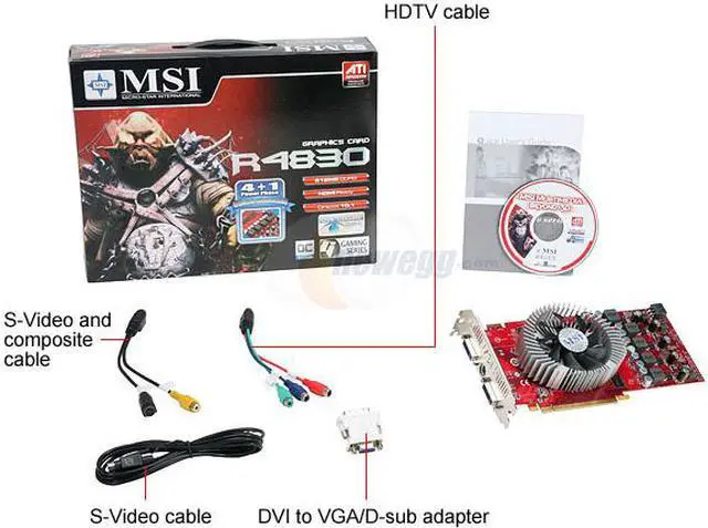 Alt view image 6 of 6 - MSI Radeon HD 4830 512MB GDDR3 PCI Express 2.0 x16 Graphics Card R4830-T2D512