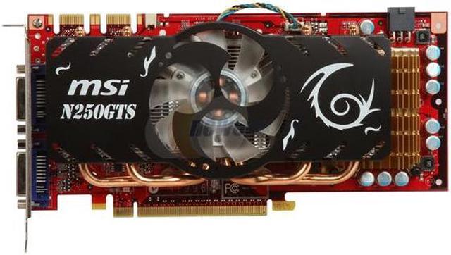 Alt view image 3 of 6 - MSI GeForce GTS 250 512MB GDDR3 PCI Express 2.0 x16 SLI Support Graphics Card N250GTS-2D512-OCv2