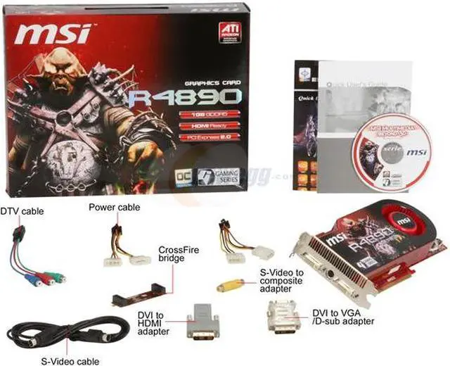 Alt view image 6 of 6 - MSI Radeon HD 4890 1GB GDDR5 PCI Express 2.0 x16 CrossFireX Support Graphics Card R4890-T2D1G OC