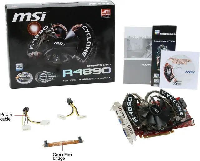 Alt view image 6 of 6 - MSI Radeon HD 4890 1GB GDDR5 PCI Express 2.0 x16 CrossFireX Support Graphics Card R4890 Cyclone OC
