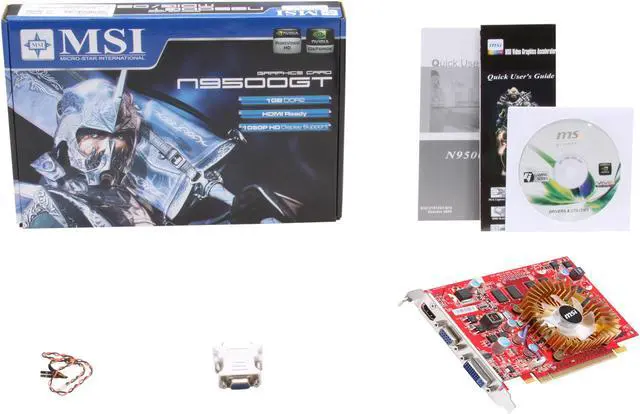 Carte Graphique MSI N9500GT-MD1G-OC 1 Go – VGA, DVI, HDMI