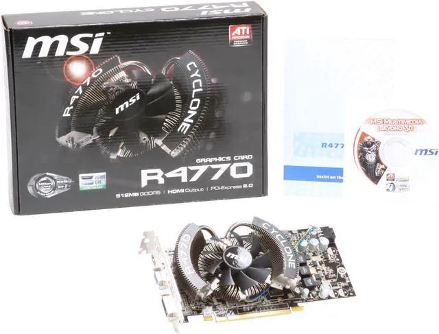 Alt view image 6 of 6 - MSI Radeon HD 4770 512MB GDDR5 PCI Express 2.0 x16 CrossFireX Support Graphics Card R4770 CYCLONE