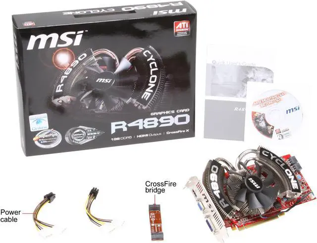 Alt view image 6 of 6 - MSI Radeon HD 4890 1GB GDDR5 PCI Express 2.0 x16 CrossFireX Support Graphics Card R4890 CYCLONE