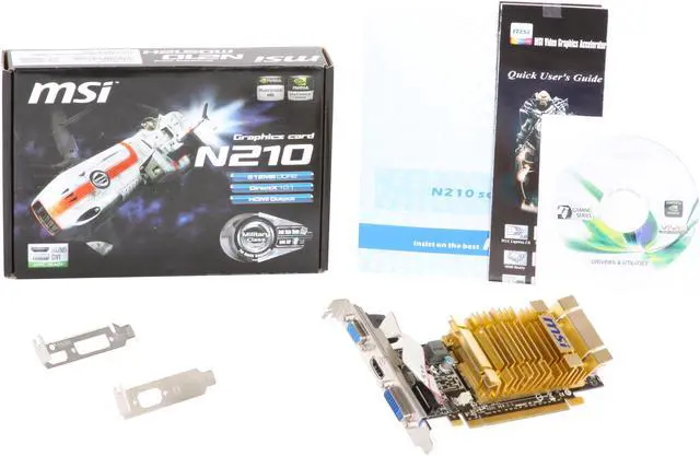 Alt view image 5 of 5 - MSI GeForce 210 512MB DDR2 PCI Express 2.0 x16 Low Profile Ready Graphics Card N210-MD512H