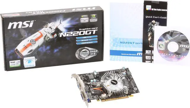 Alt view image 5 of 5 - MSI GeForce GT 220 1GB GDDR2 PCI Express 2.0 x16 SLI Support Graphics Card N220GT-MD1G