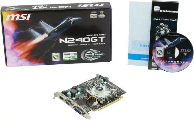 Alt view image 5 of 5 - MSI GeForce GT 240 1GB GDDR3 PCI Express 2.0 x16 Graphics Card N240GT-MD1G
