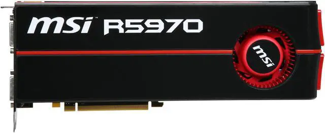 Alt view image 3 of 6 - MSI Radeon HD 5970 (Hemlock) 2GB GDDR5 PCI Express 2.1 x16 CrossFireX Support Graphics Card R5970-P2D2G