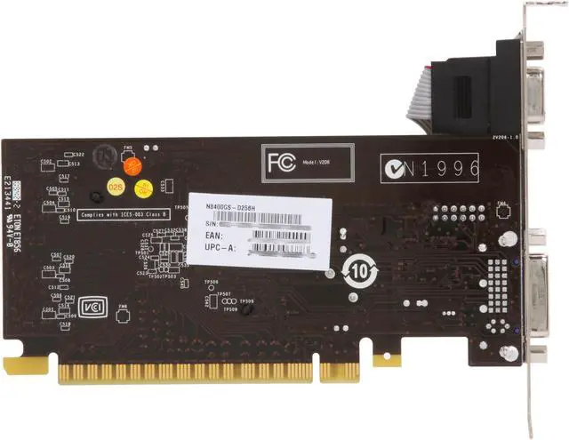 Alt view image 4 of 5 - MSI GeForce 8400 GS 256MB GDDR2 PCI Express 2.0 x16 Low Profile Ready Graphics Card N8400GS-D256H