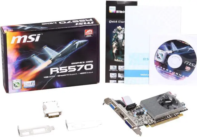 Alt view image 5 of 5 - MSI Radeon HD 5570 1GB GDDR3 PCI Express 2.1 x16 Low Profile Ready Graphics Card R5570-MD1G