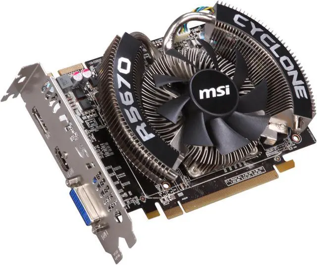 Main image of MSI Radeon HD 5670 1GB GDDR5 PCI Express 2.1 x16 CrossFireX Support Graphics Card R5670 CYCLONE 1G