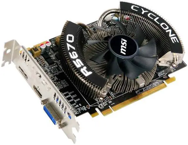 Alt view image 7 of 8 - MSI Radeon HD 5670 1GB GDDR5 PCI Express 2.1 x16 CrossFireX Support Graphics Card R5670 CYCLONE 1G