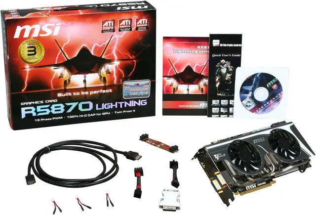 Alt view image 6 of 6 - MSI Radeon HD 5870 1GB GDDR5 PCI Express 2.1 x16 CrossFireX Support Graphics Card R5870 Lightning II