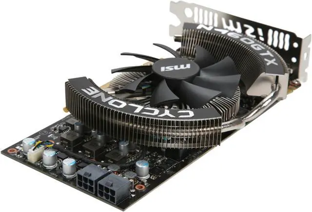 Alt view image 5 of 6 - MSI GeForce GTX 460 (Fermi) 1GB GDDR5 PCI Express 2.0 x16 SLI Support Graphics Card N460GTX CYCLONE 1GD5/OC