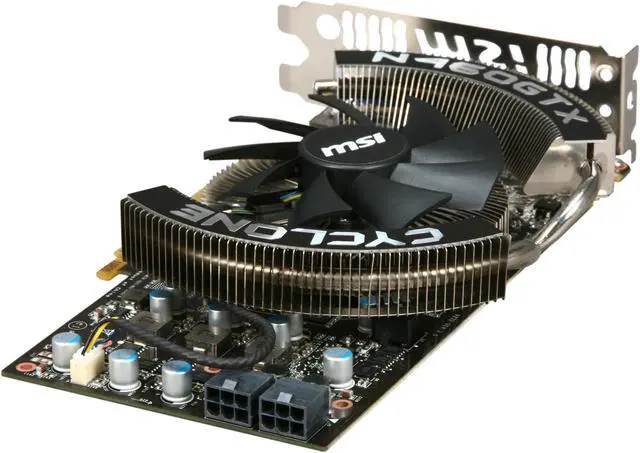 Alt view image 5 of 6 - MSI GeForce GTX 460 (Fermi) 768MB GDDR5 PCI Express 2.0 x16 SLI Support Graphics Card N460GTX Cyclone 768D5/OC