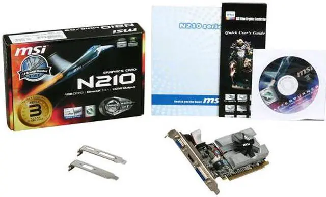 Alt view image 8 of 9 - MSI GeForce 210 1GB DDR3 PCI Express 2.0 x16 Low Profile Ready Graphics Card N210-MD1G/D3